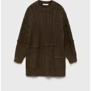 MANGO Cable Knit Sweater Dress